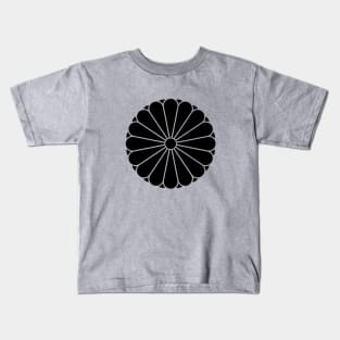 Kiku Chrysanthemum Mon in black Kids T-Shirt
